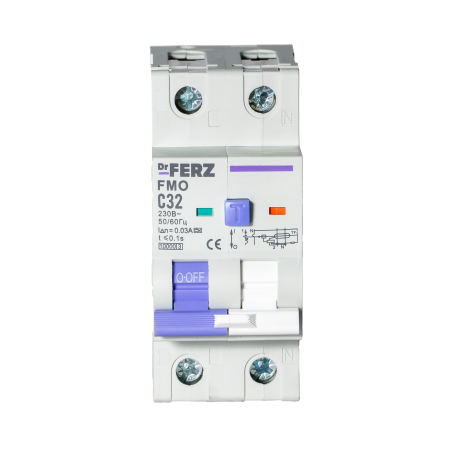 FMO-EM-1P+N 32A 30mA 10kA тип A, х-ка C, 2M Диф. автомат